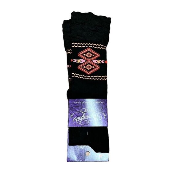 Wrangler Aztec Print Black Boot Socks, NWT - Picture 3 of 5